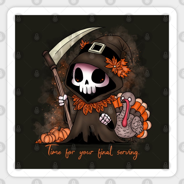 Thanksgiving Grim Reaper Sticker by H. R. Sinclair